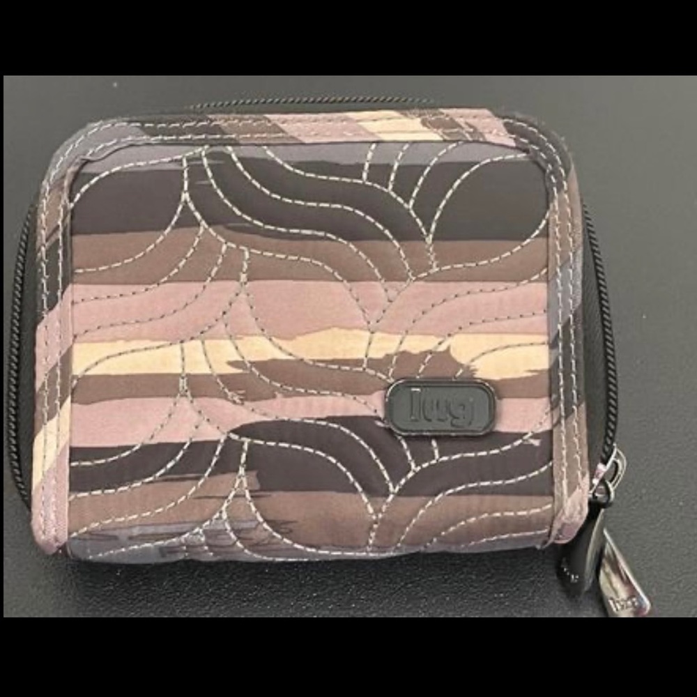 Gray Pattern Colors Lug Small Accordion Wallet with RFID - Splits